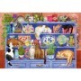 Puzzle pentru varstnici pisicute pe raft cu sablon de imagine si suport din carton 200 piese mari XL